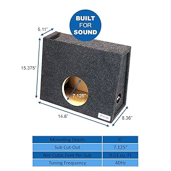 Amazon.com: Bbox Single Vented 8 Inch Subwoofer Box